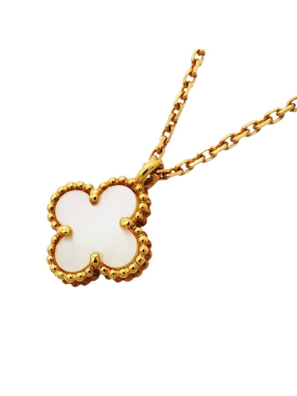 Van Cleef & Arpels Necklace Sweet Alhambra 18K Yellow Gold Mother of Pearl